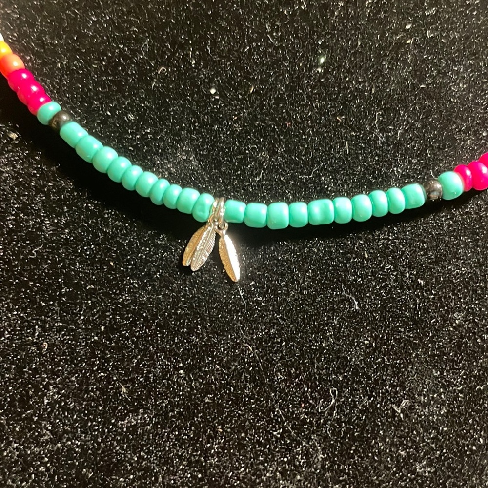 Feather serape choker